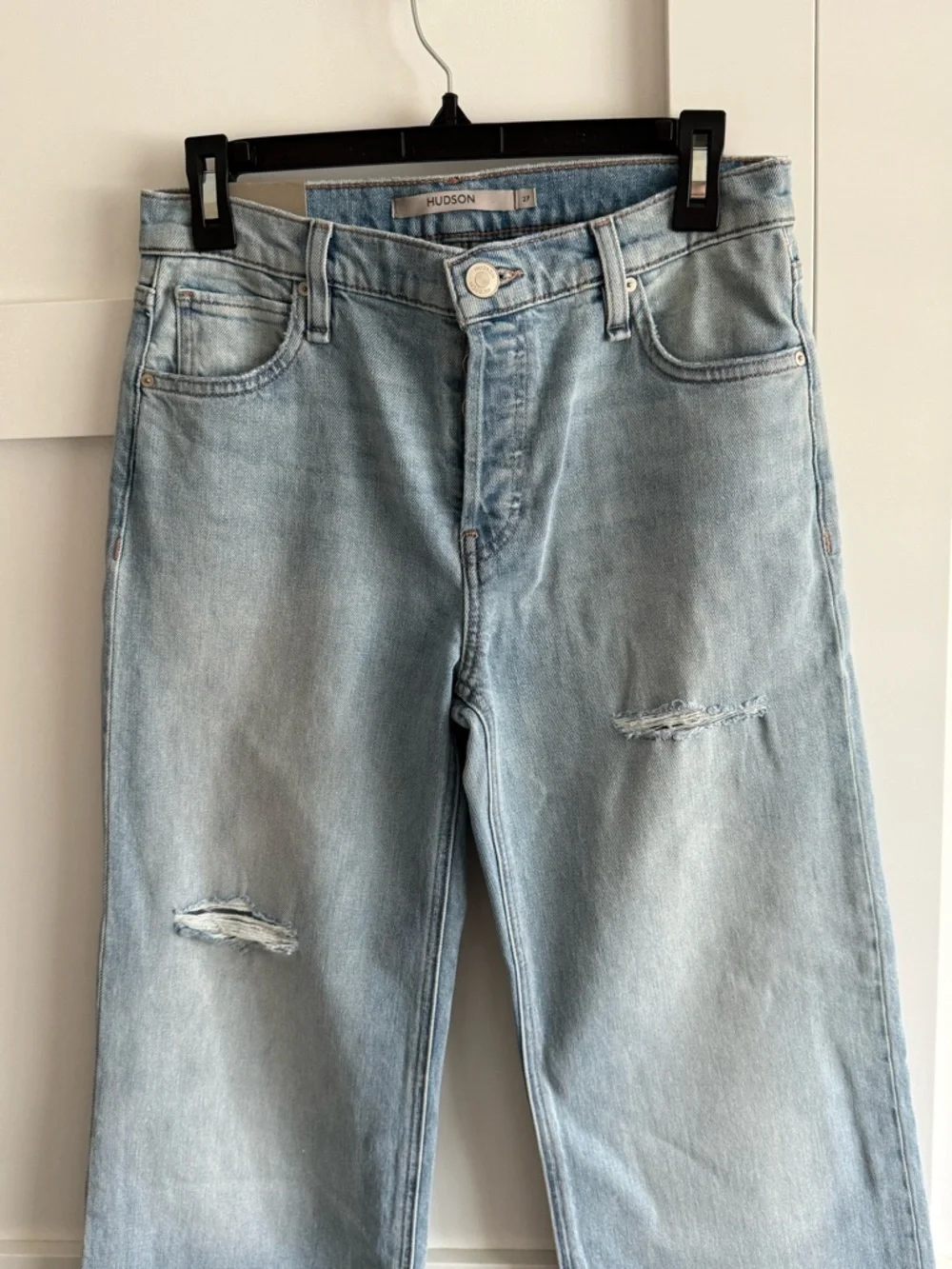 Hudson Jeans (Rosie) Pale Blue High-Rise Straight Leg Jeans Size 27 - Picture 4 of 14